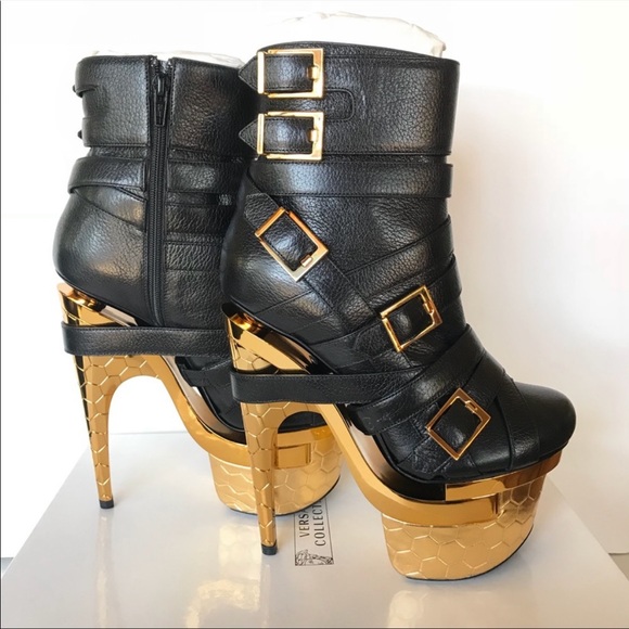 NWT Versace Bondage Triple Platform Leather Bootie - Picture 12 of 12